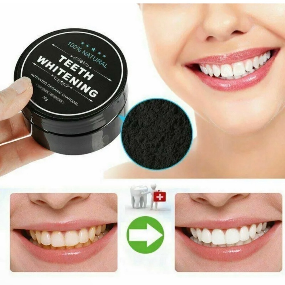 Activated Black Teeth Whitening Toothpaste Tooth Powder +free gift